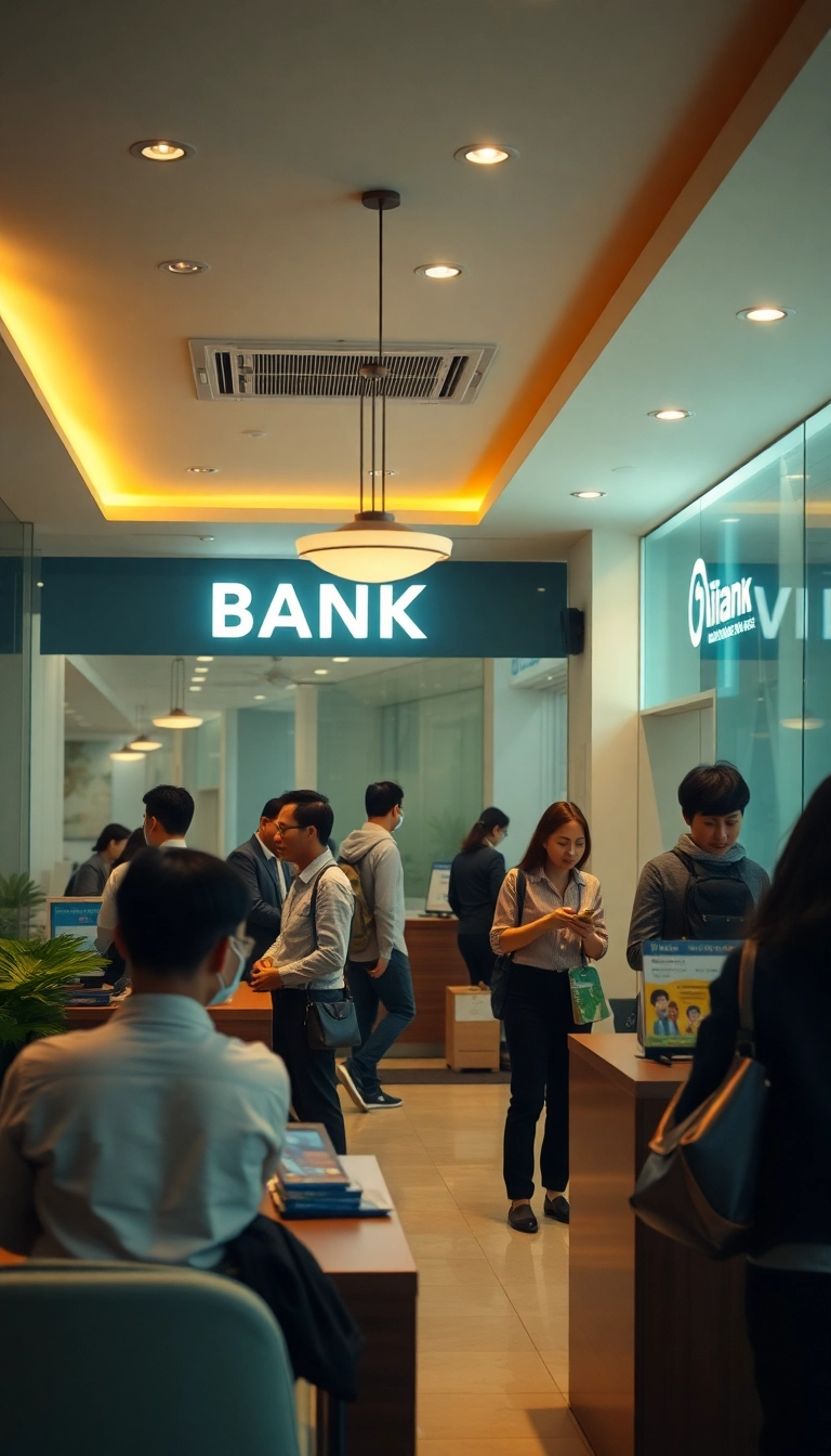 Serene Vietnam bank, inclusive services, global trust.